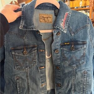 Wrangler Blue Denim Jacket with Embroidery